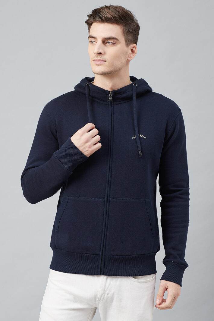 Fahrenheit Hooded Fleece Sweatshirt Navy Blue