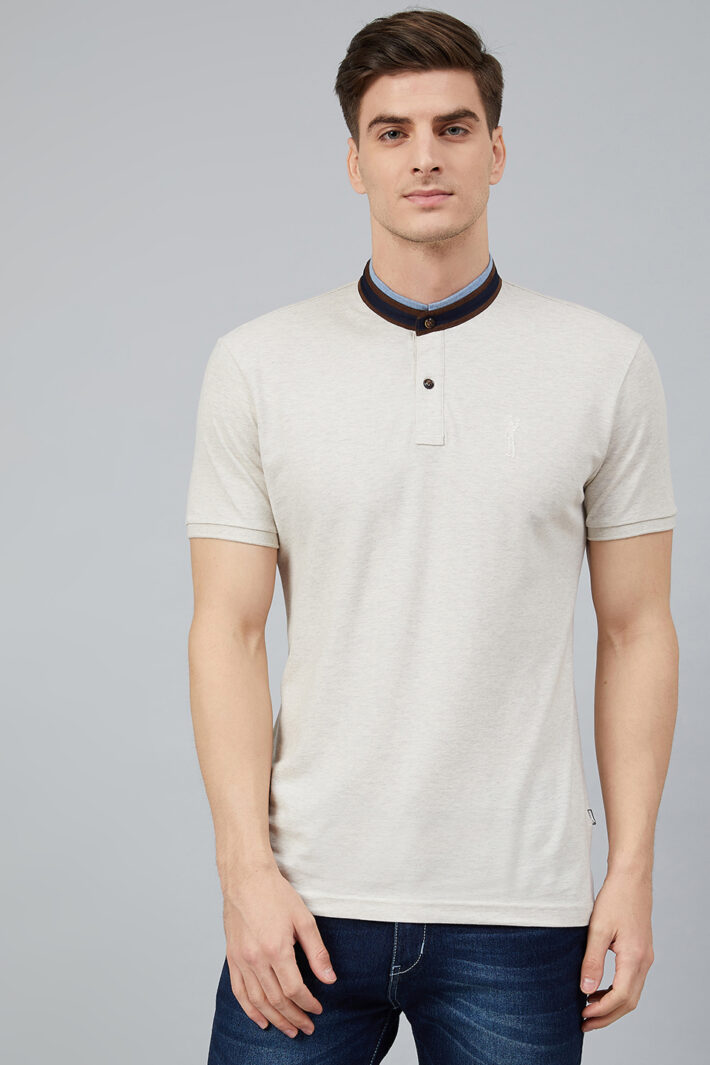 Fahrenheit Solid Stand-Up Collar Polo Shirt White