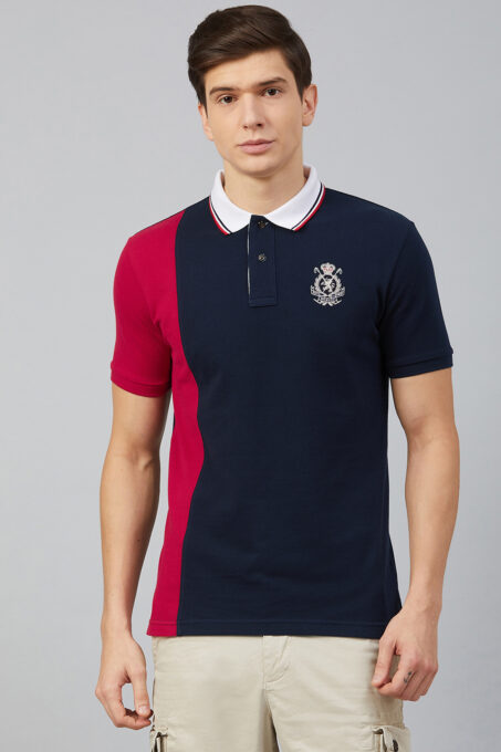Vertical Stripe Colourblock Polo Shirt – Fahrenheit