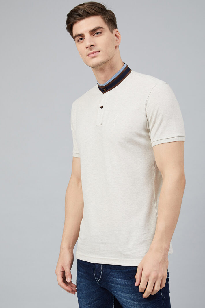 Fahrenheit Solid Stand-Up Collar Polo Shirt White