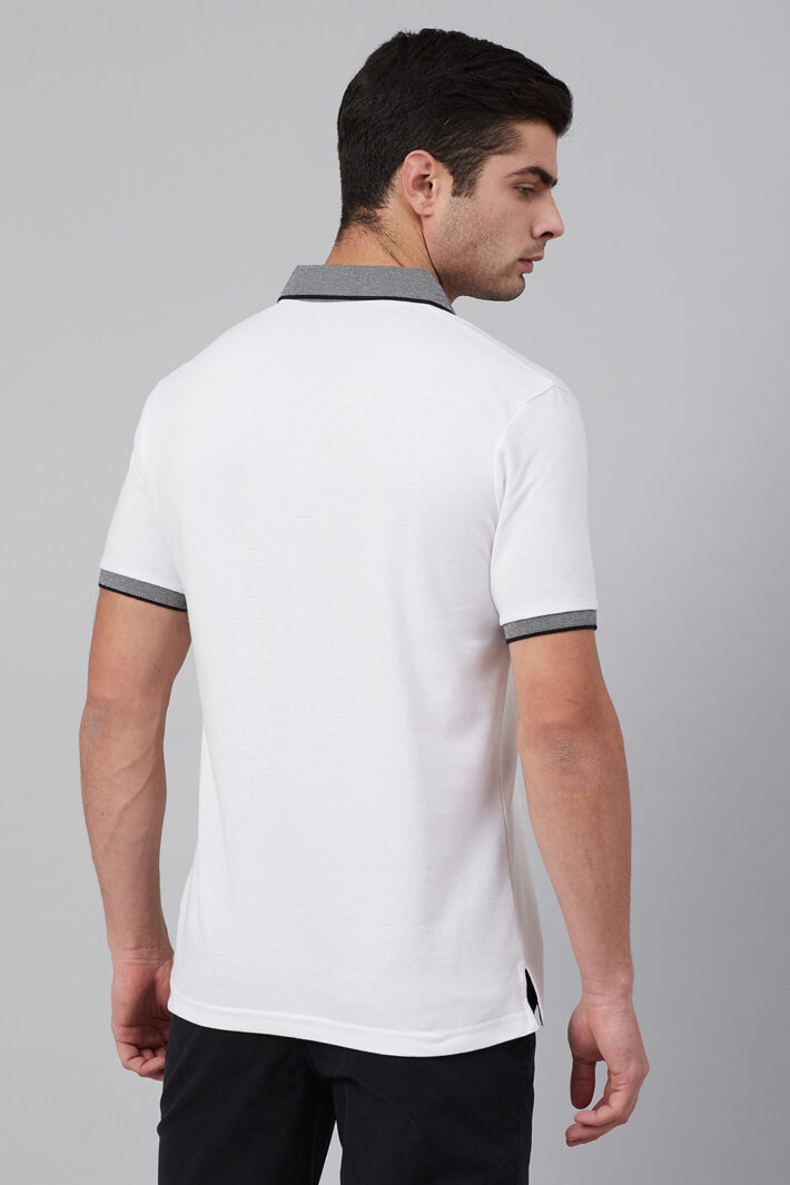 Fahrenheit Solid Polo With Jacquard Collar