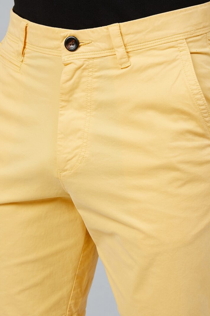 Fahrenheit Solid Straight Fit Shorts Yellow
