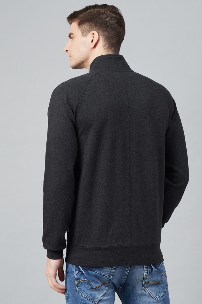 Fahrenheit Full Zip Lightweight Solid Sweatshirt Black