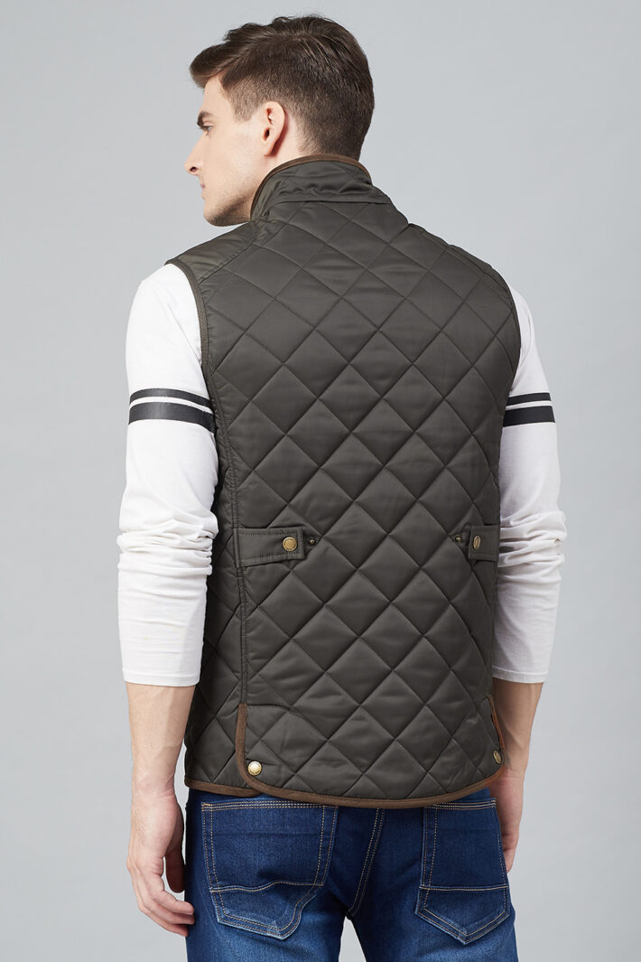 Fahrenheit Quilted Sleeveless Jacket Brown