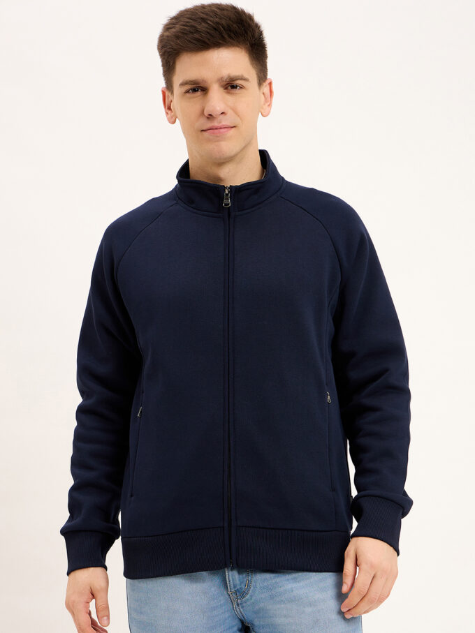 Stand Up Collar Zip Sweatshirt - M