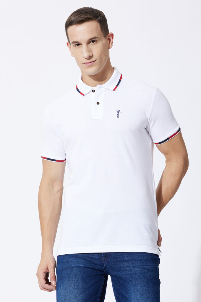 Solid Polo With Tipped Collar - XL