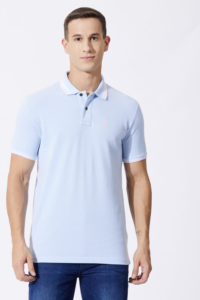 Tipped Collar Solid Polo - XL