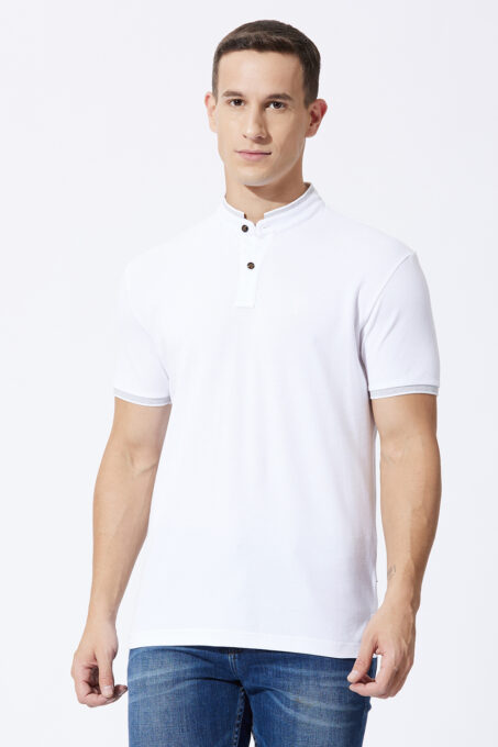 Boat Print Stand-Up Collar Polo Shirt – Fahrenheit