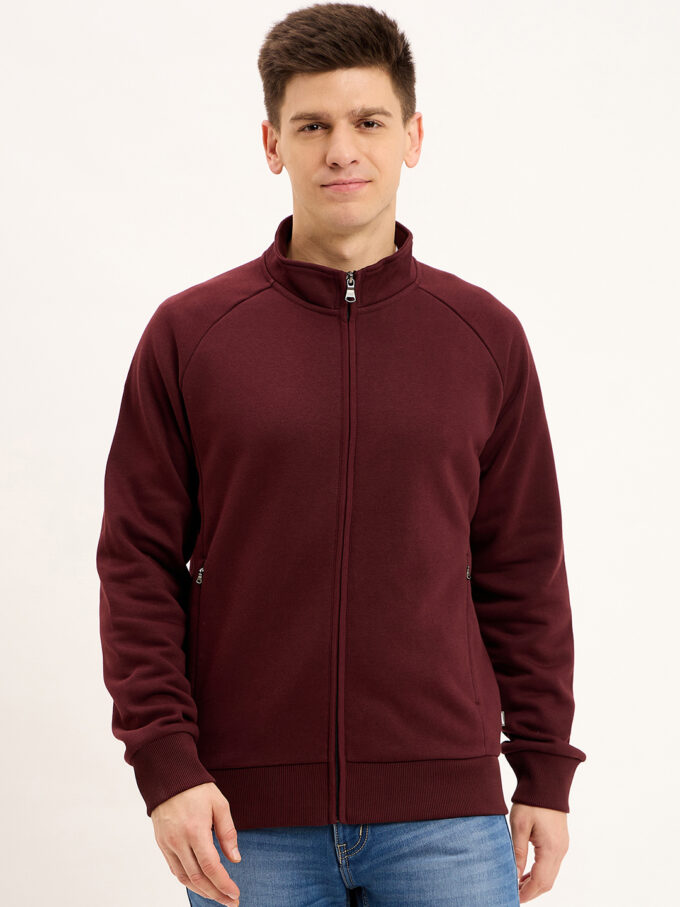 Stand Up Collar Zip Sweatshirt - M