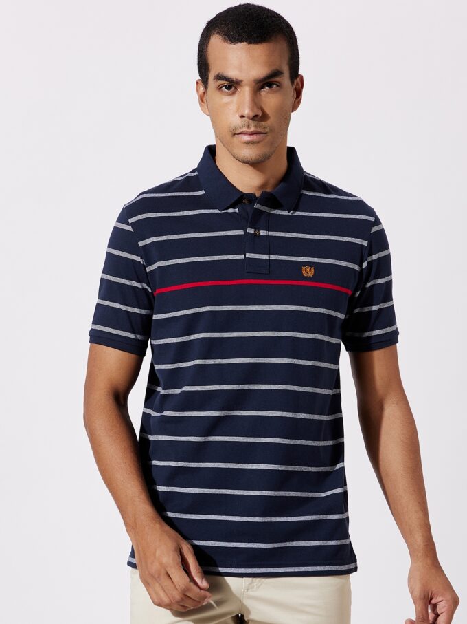 Striped Jersey Polo - 5XL
