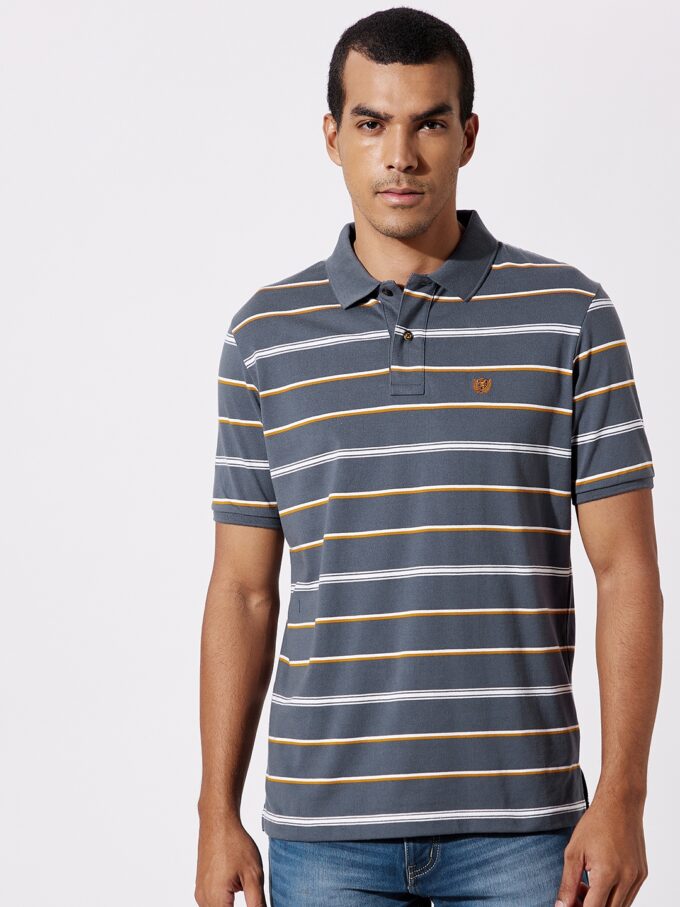 Jersey Stripe Polo - L