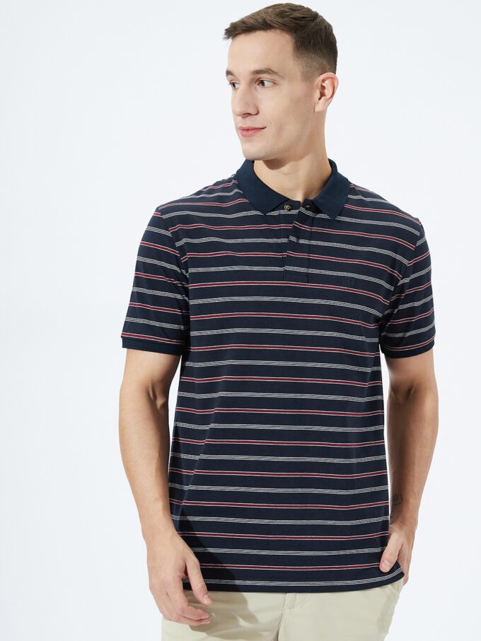 Striped Lycra Polo - XL