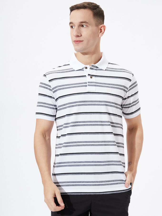 Jersey Stripe Polo - L