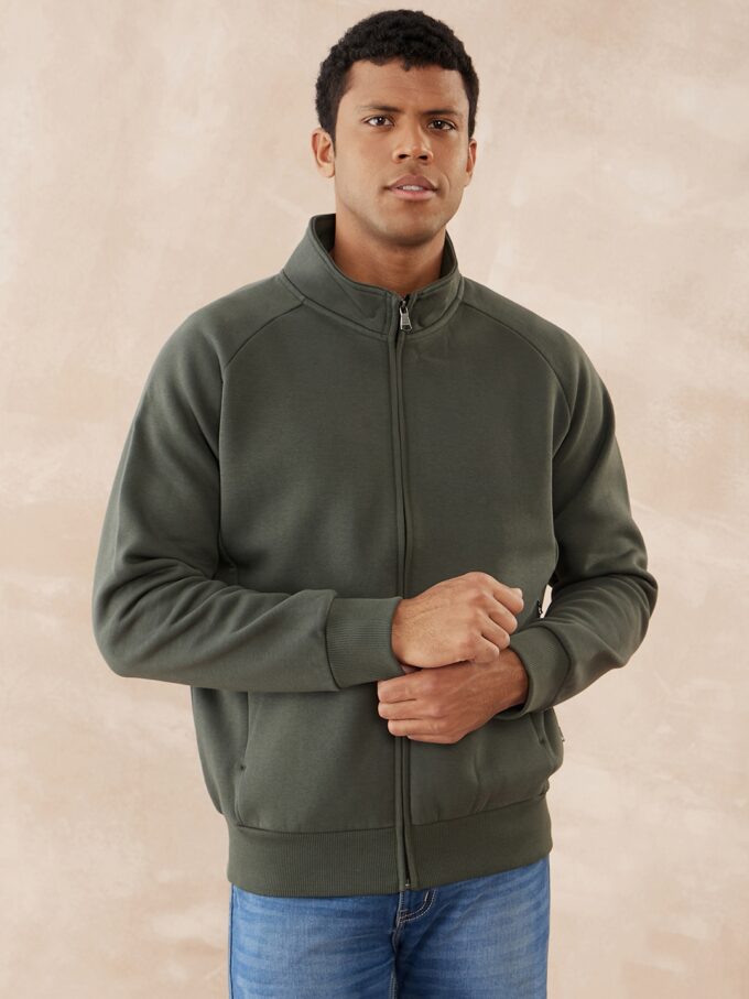 Stand-Up Collar Zip Sweatshirt - 5XL