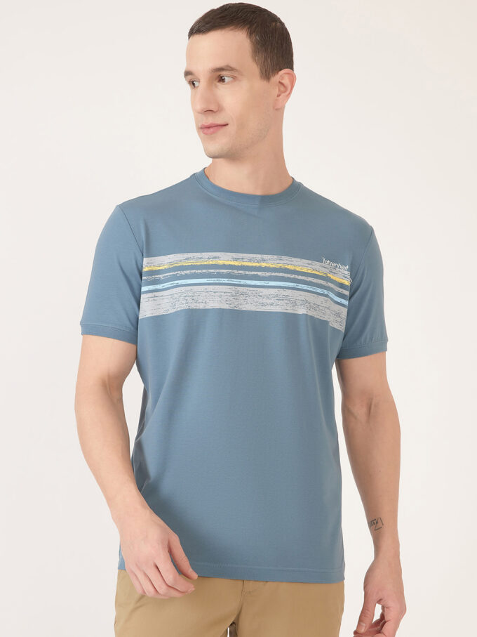 Round Neck with Chest Stripes - L