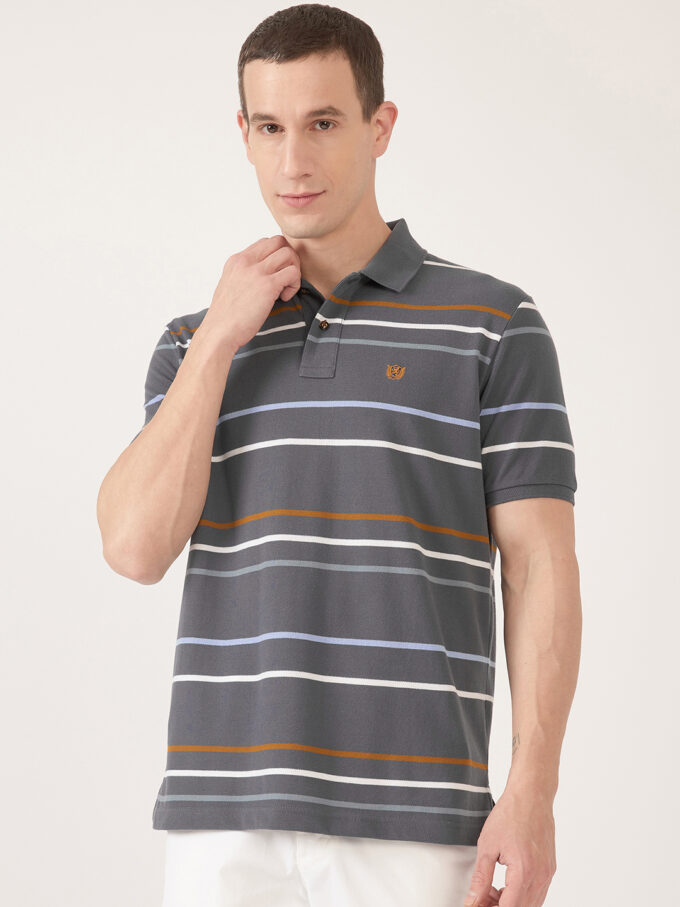Pique Striped Polo - 3XL