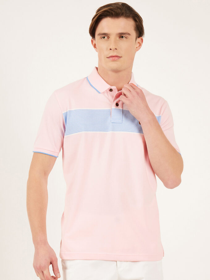 Chest Stripe Jersey Polo - M