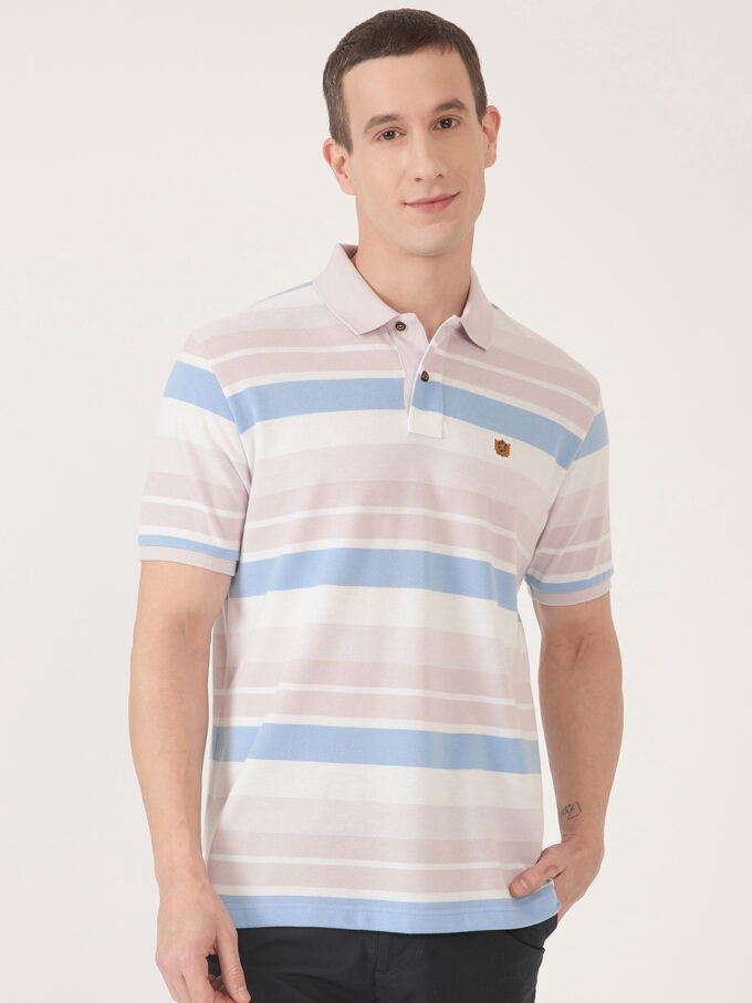 Striped Polo Shirt - L
