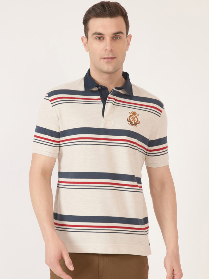 Bold Stripe Pique Rugby Polo - 2XL