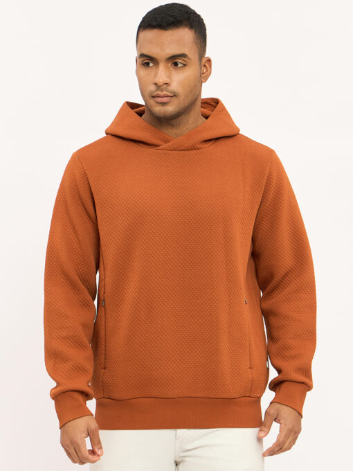 Jacquard Quilted Hooded Sweatshirt Fahrenheit