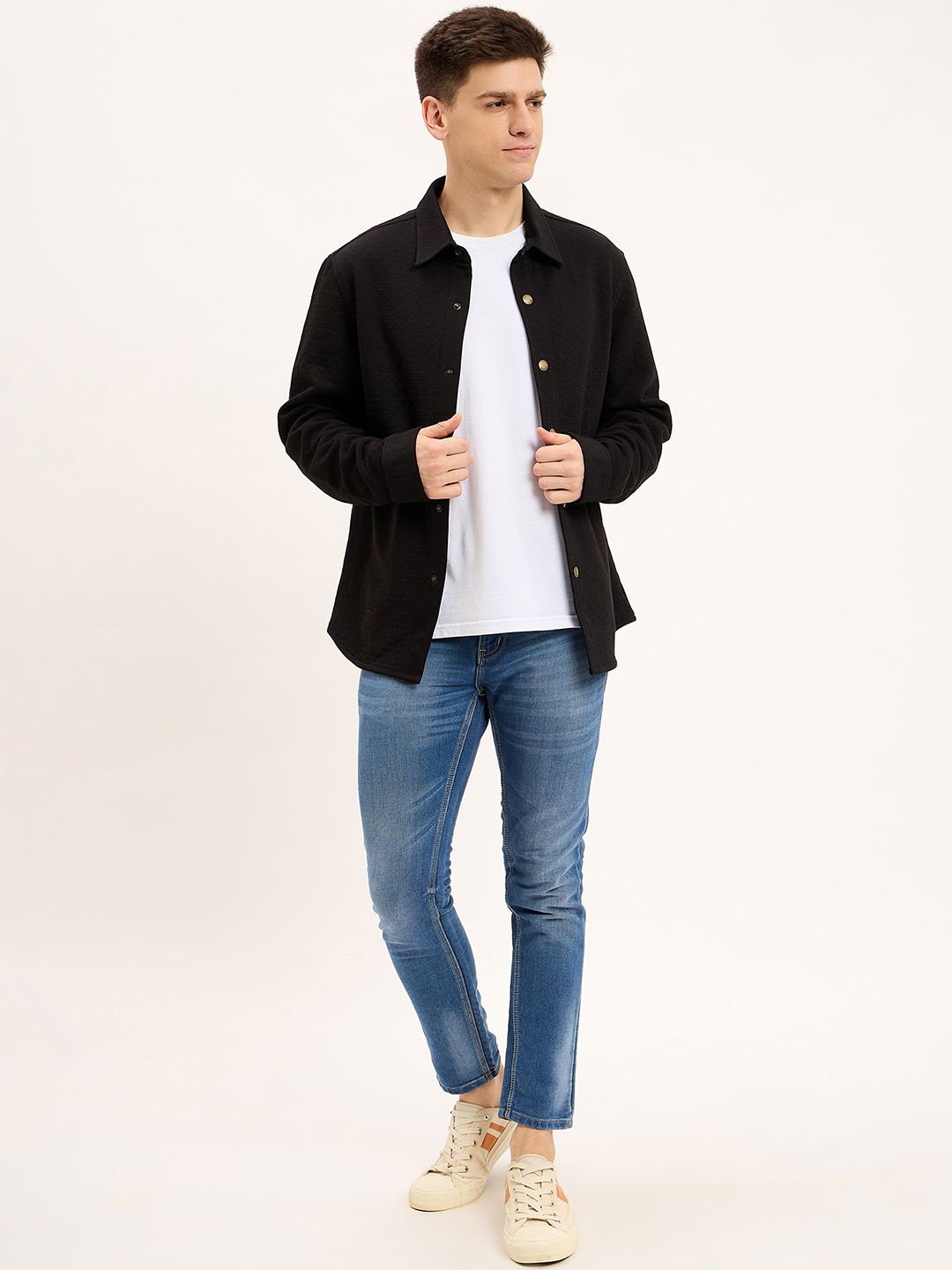 Textured Solid Shacket - Image 2