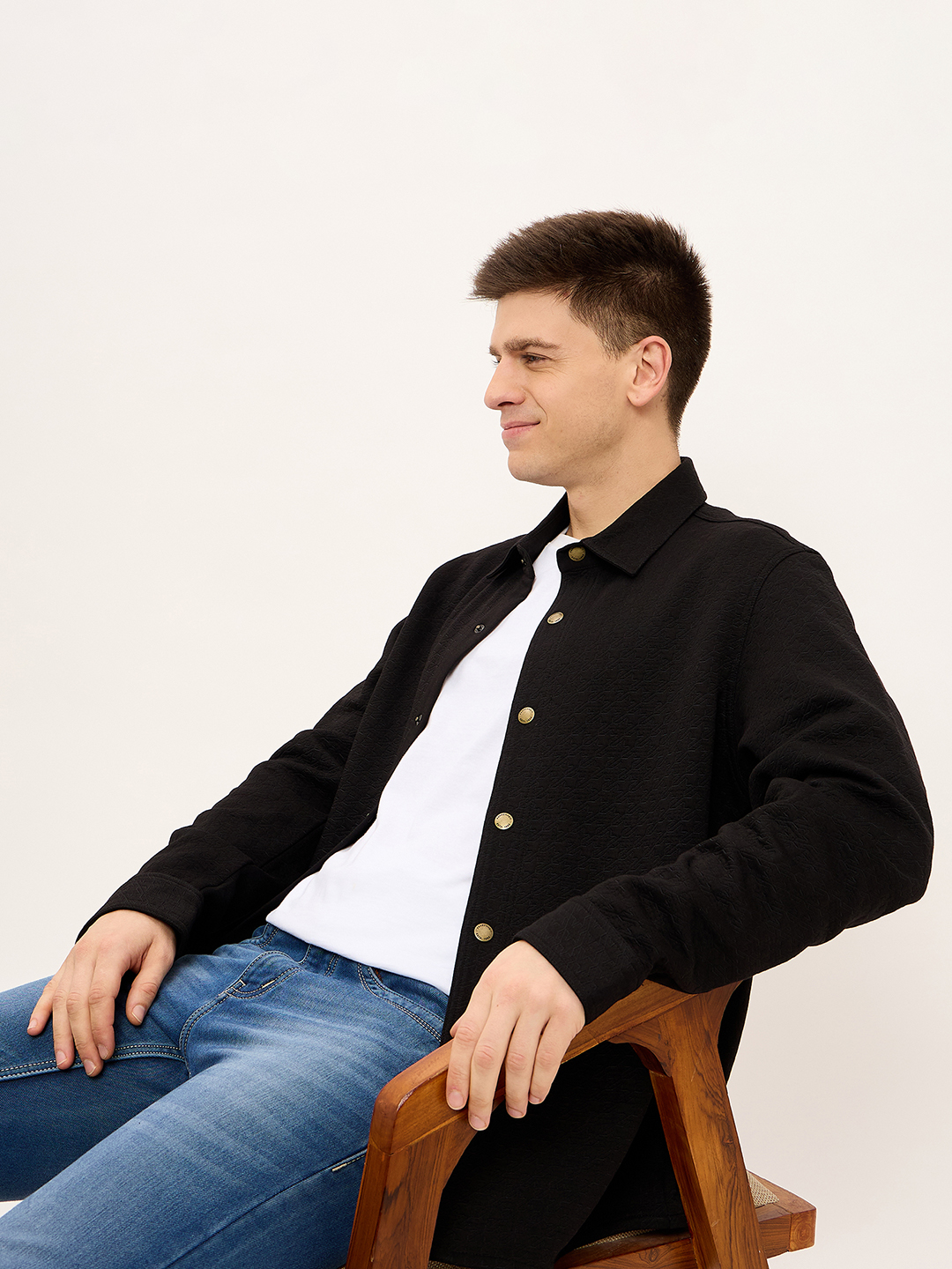 Textured Solid Shacket - Image 5