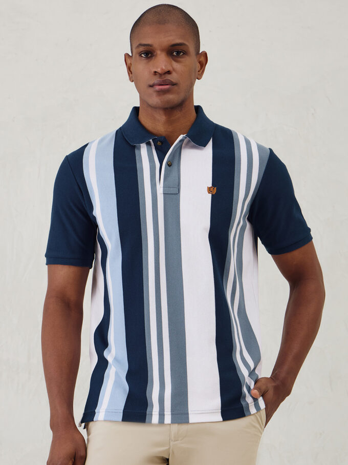 Vertical Stripe Pique Polo - 2XL