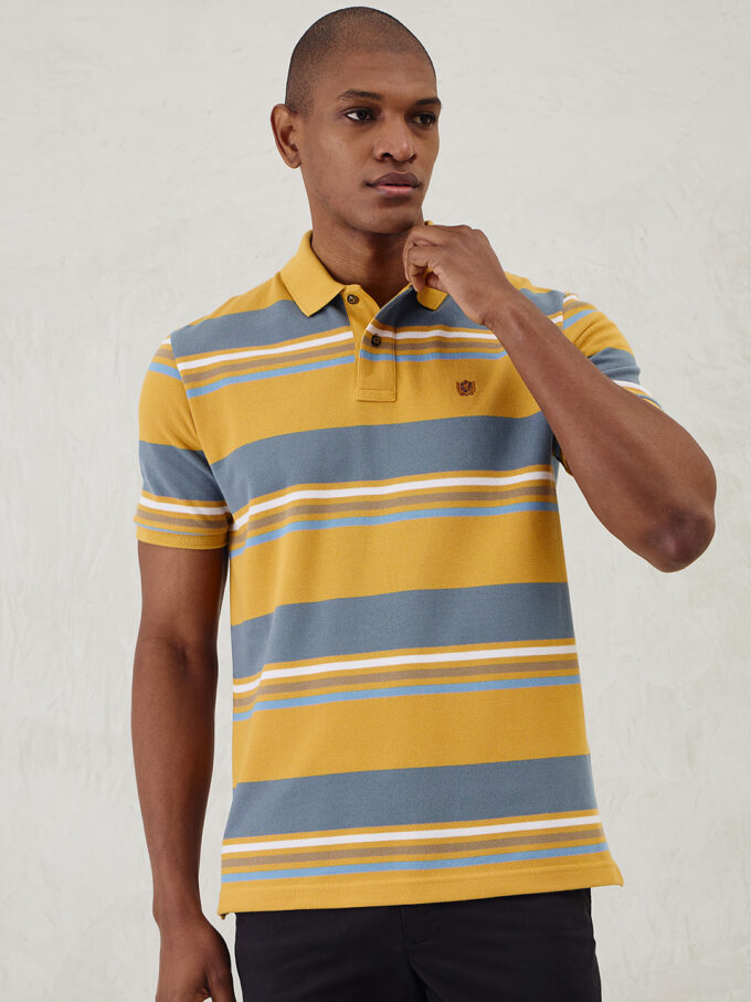 Bold Stripe Pattern Polo - XL