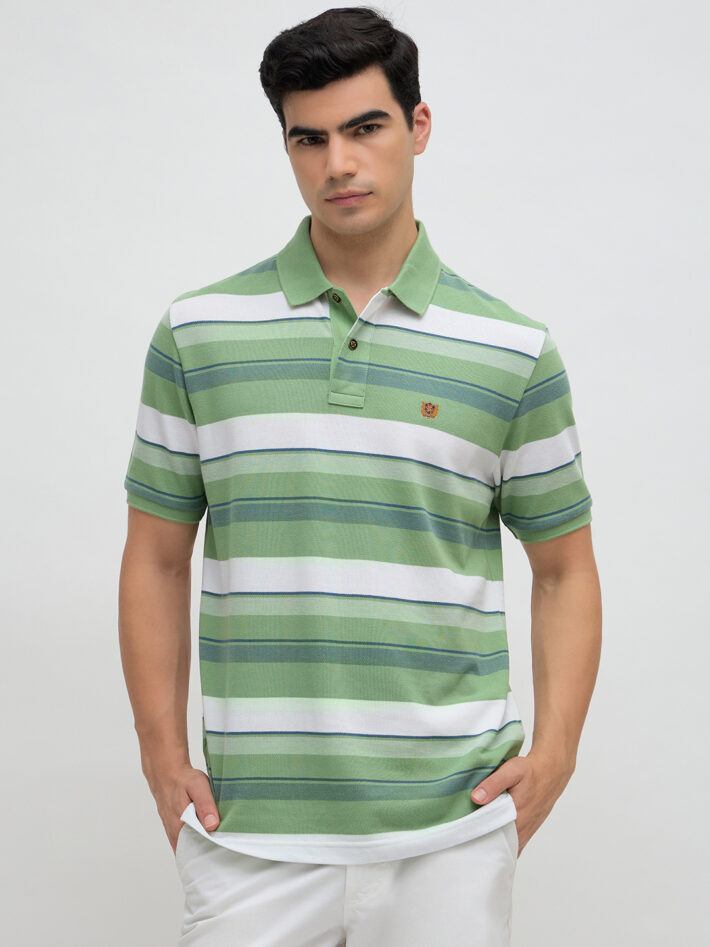 Stripe Pique Polo