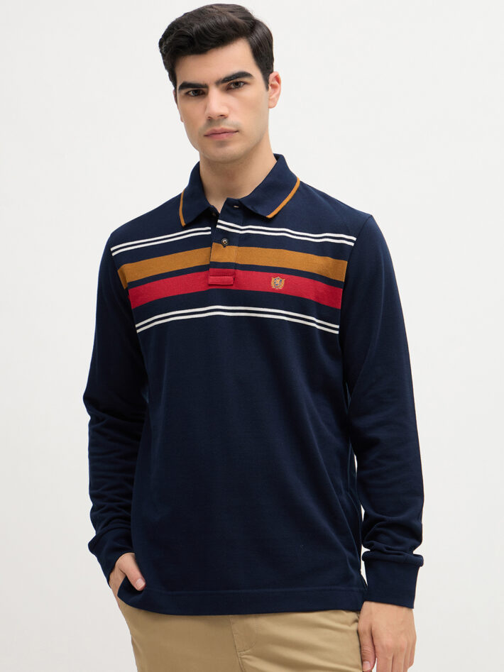 Chest Stripe Pique Polo
