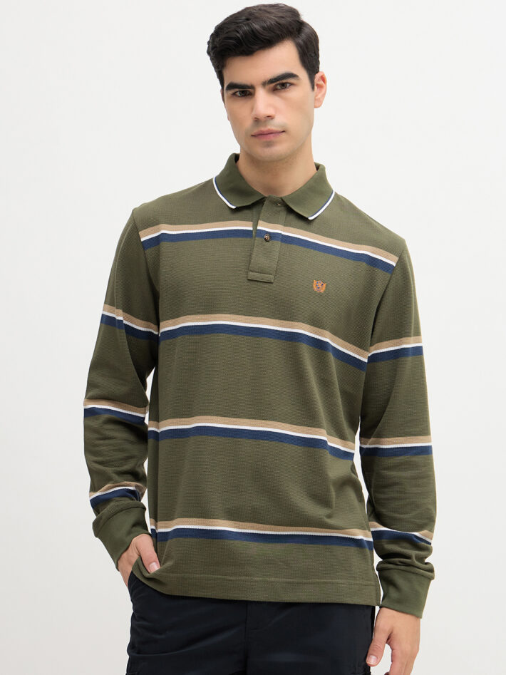 Waffle Knit Stripe Po