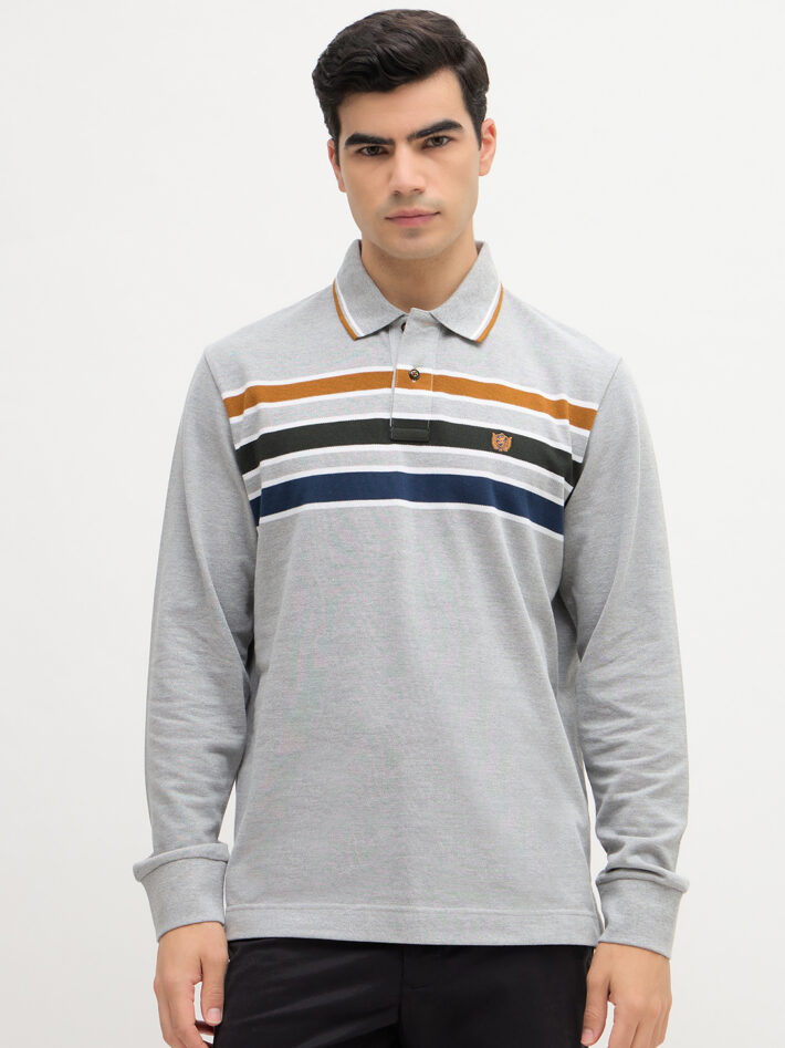 Pique Chest Stripe Polo
