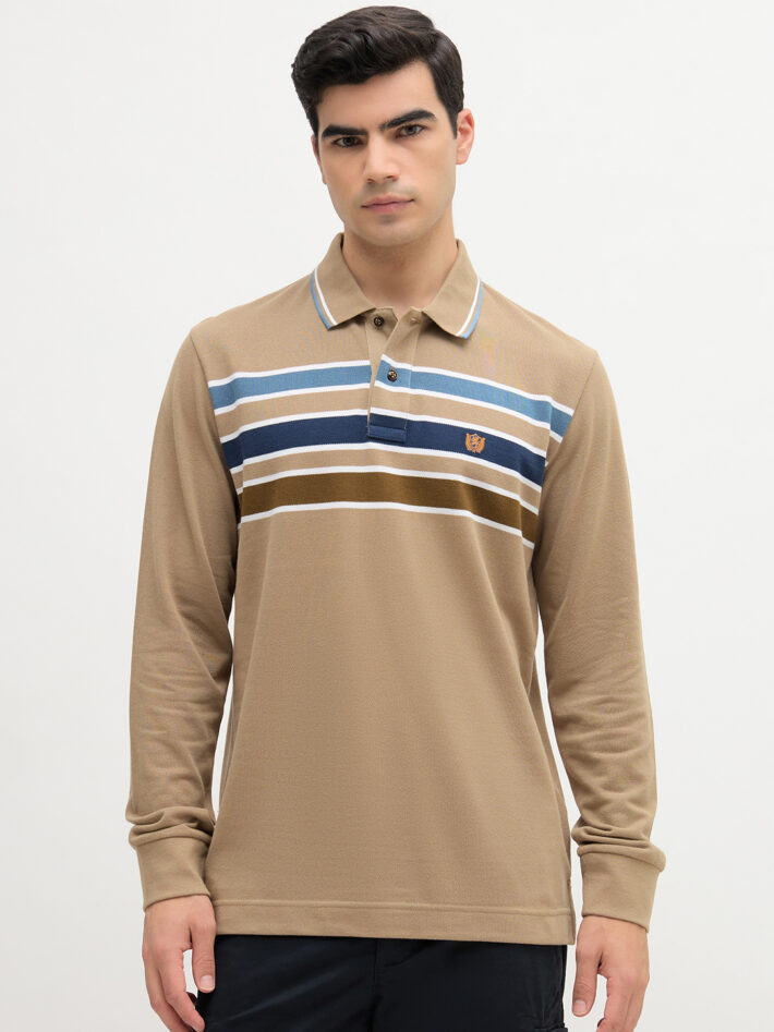 Pique Chest Stripe Polo