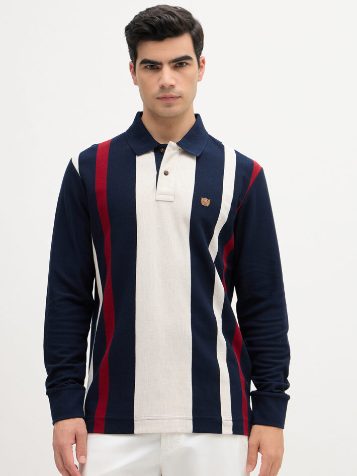 Vertical Striped Polo