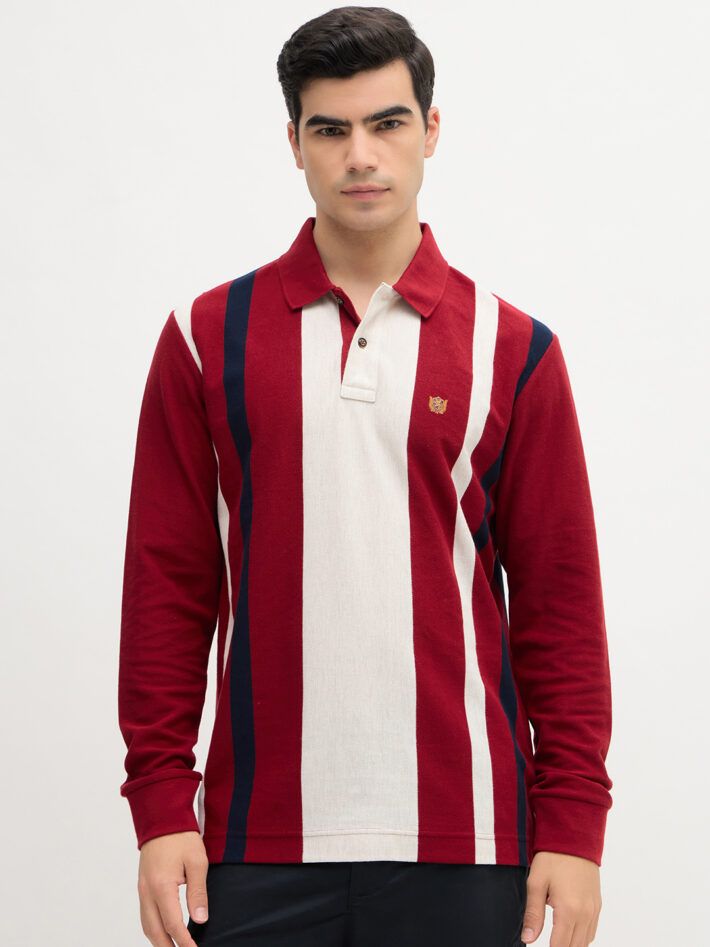 Vertical Striped Polo