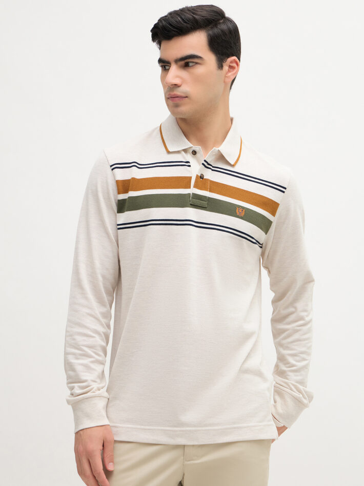 Chest Stripe Pique Polo