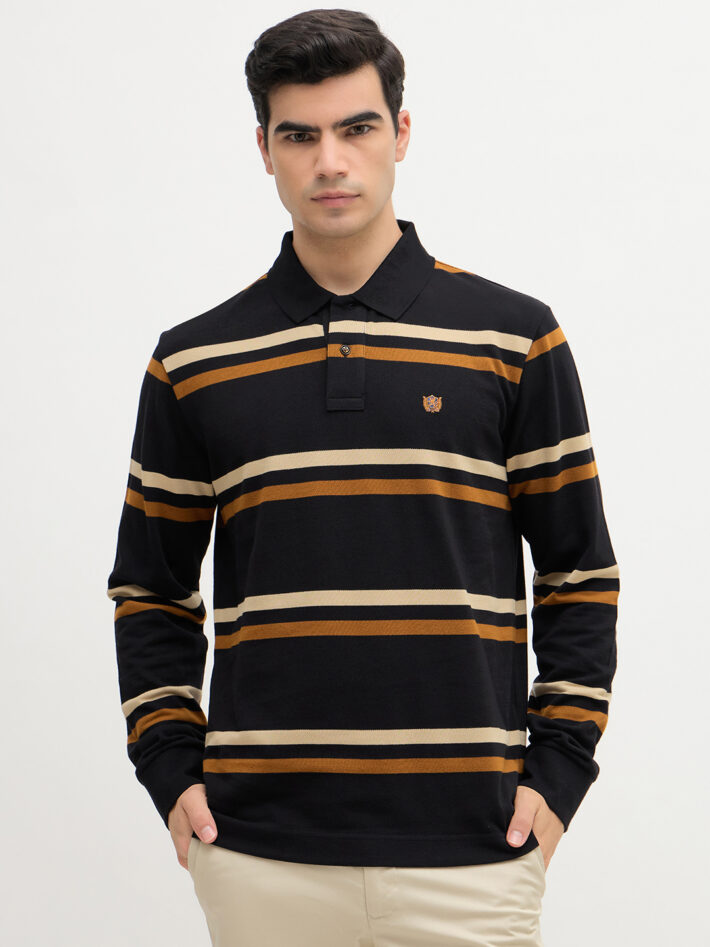 Horizontal Striped Polo Shirt