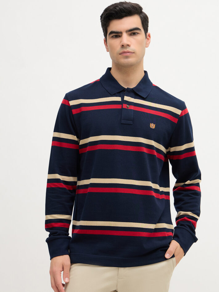 Horizontal Striped Polo Shirt