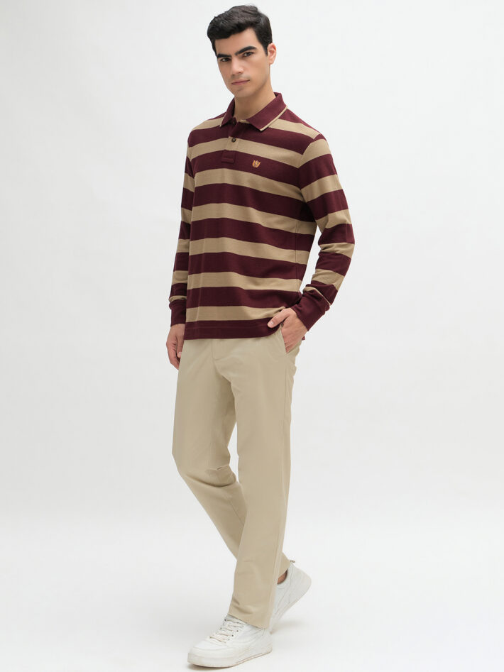 Textured Knit Stripe Polo - Image 2