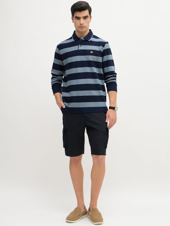Textured Knit Stripe Polo - Image 2