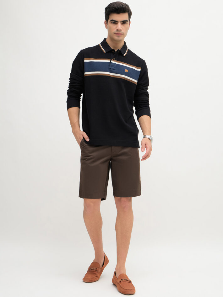 Chest Stripe Textured Polo - Image 2