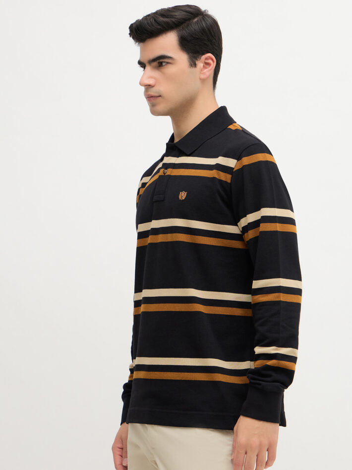 Horizontal Striped Polo Shirt - Image 3