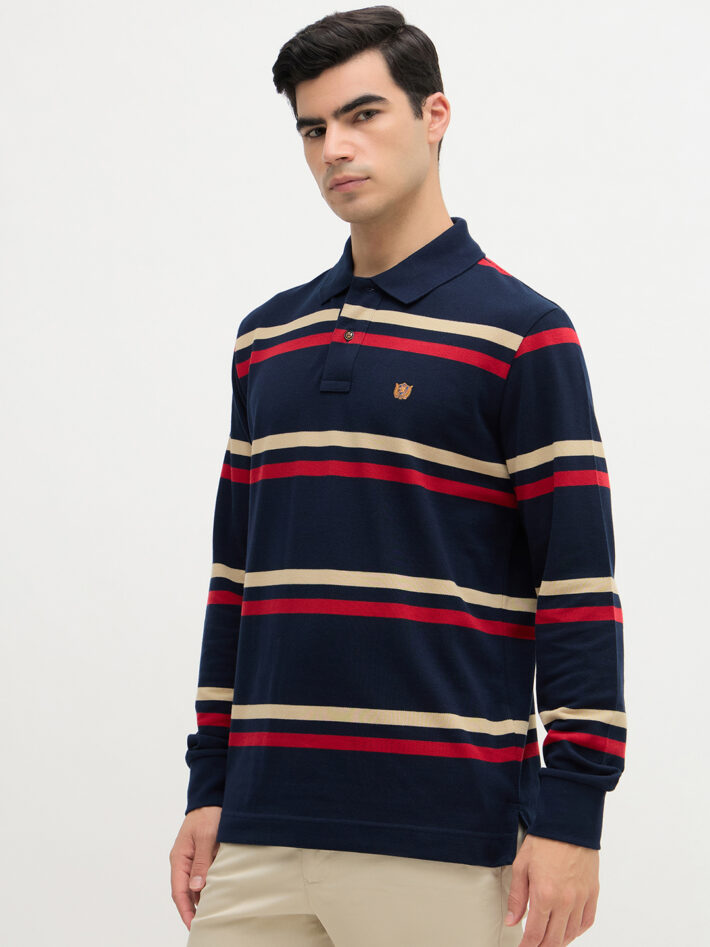 Horizontal Striped Polo Shirt - Image 3