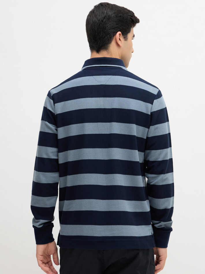 Textured Knit Stripe Polo - Image 4