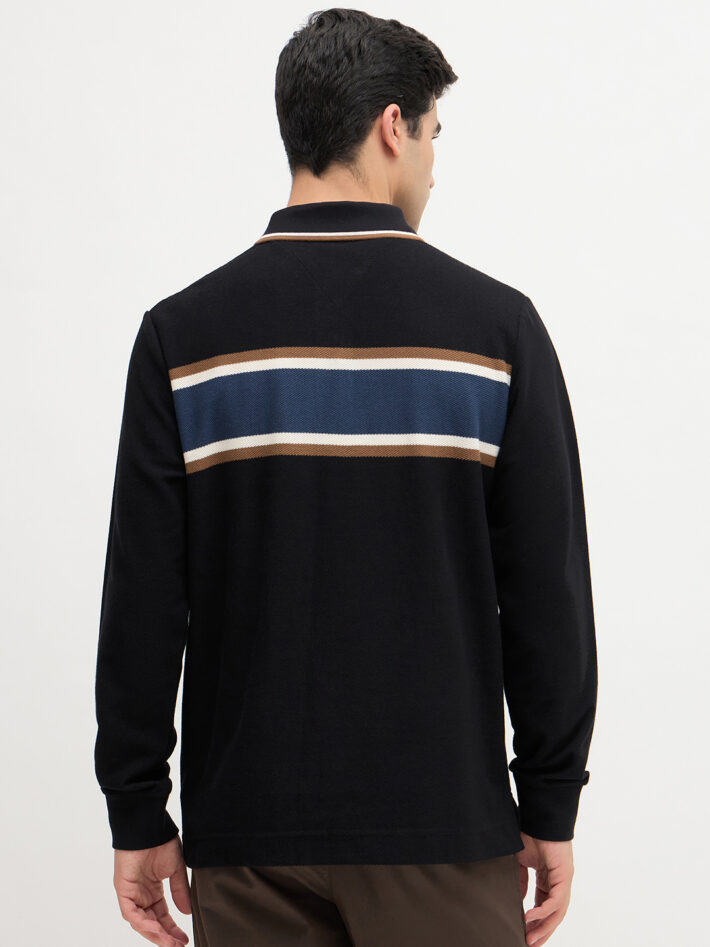Chest Stripe Textured Polo - Image 4