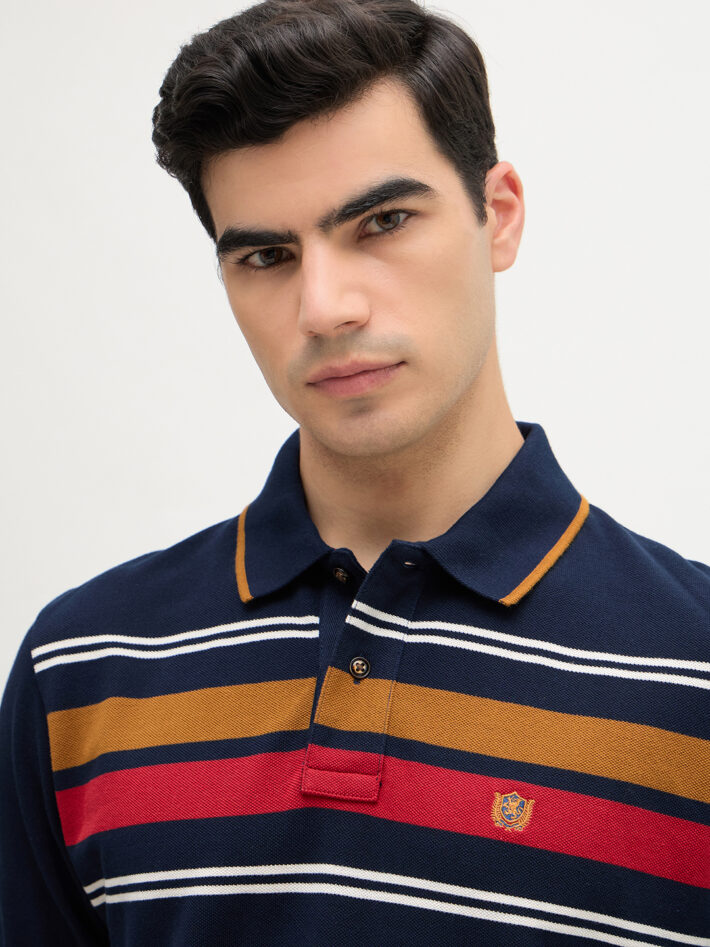 Chest Stripe Pique Polo - Image 3