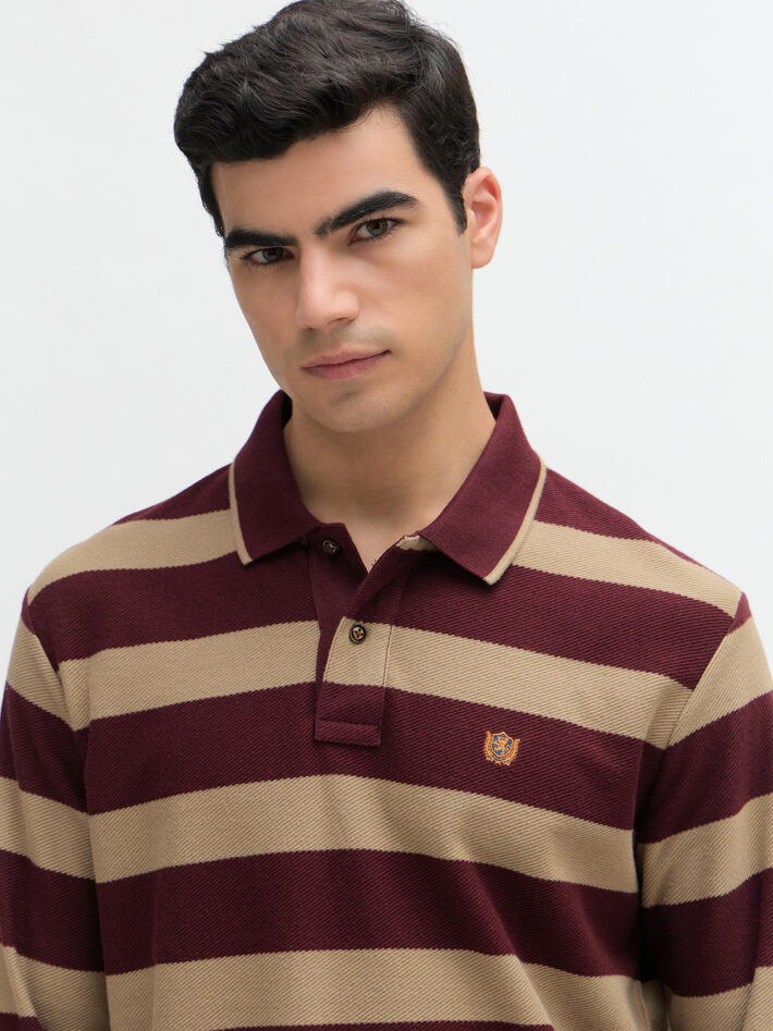 Textured Knit Stripe Polo - Image 5