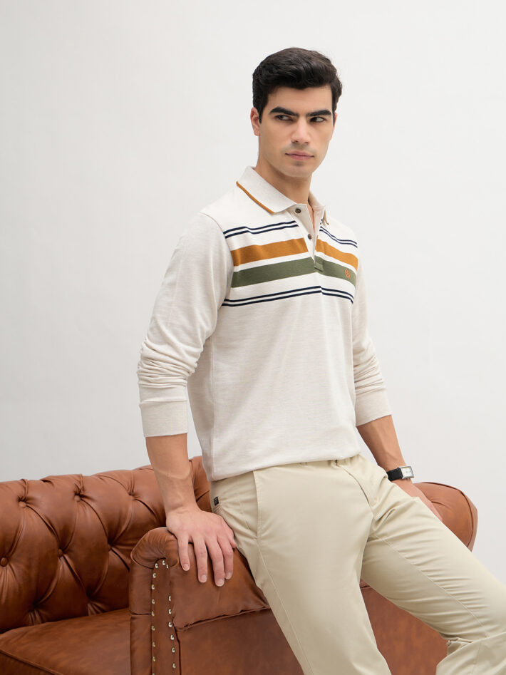 Chest Stripe Pique Polo - Image 5