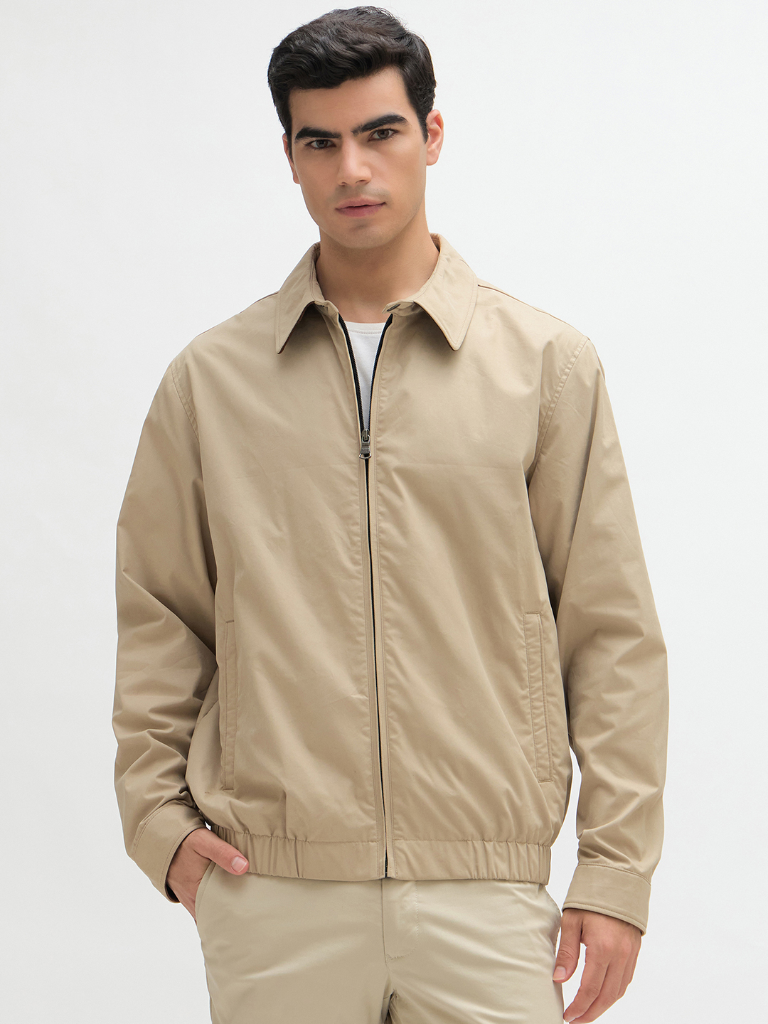 Solid Warm Zip Jacket
